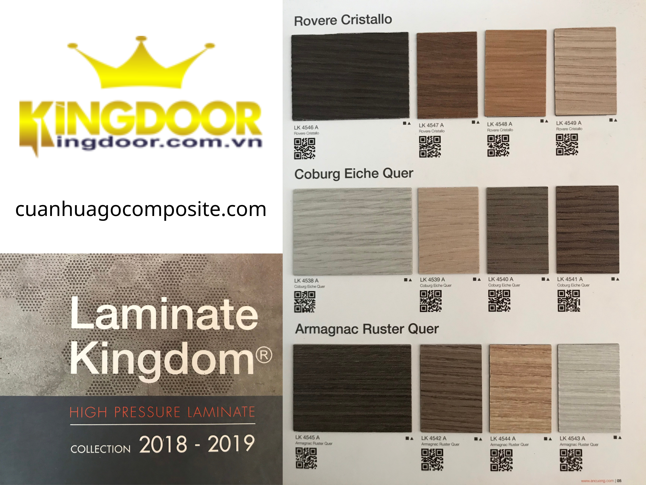 Bảng màu cửa gỗ công nghiệp MDF Laminate - "Báo giá cửa gỗ công nghiệp An Cường |Kingdoor"