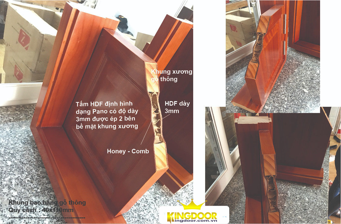 Nội, ngoại thất: Cửa gỗ HDF tại Trảng Bom | Cửa gỗ công nghiệp tại xưởng Kingdoor