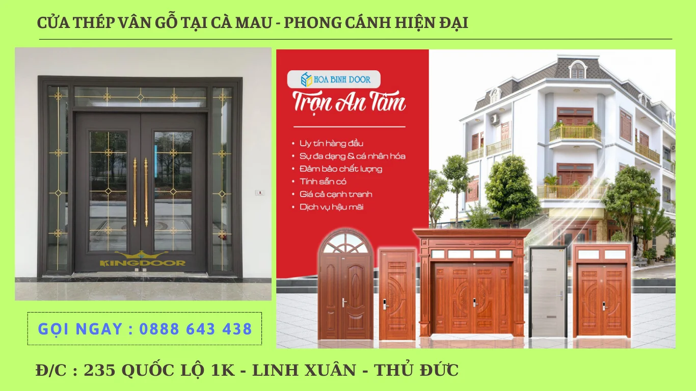 Cửa thép vân gỗ tại Cà Mau| Báo giá các loại