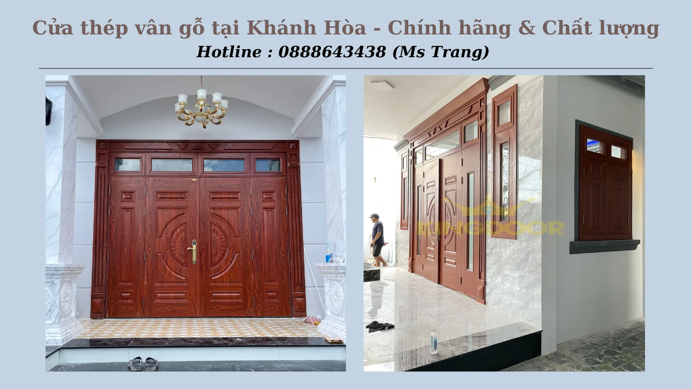 Cửa thép vân gỗ tại Khánh Hòa – Chính hãng & Chất lượng