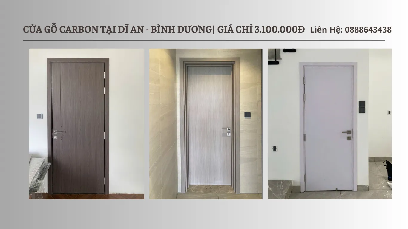 Cửa gỗ carbon tại Dĩ An – Bình Dương| Giá chỉ 3.100.000đ