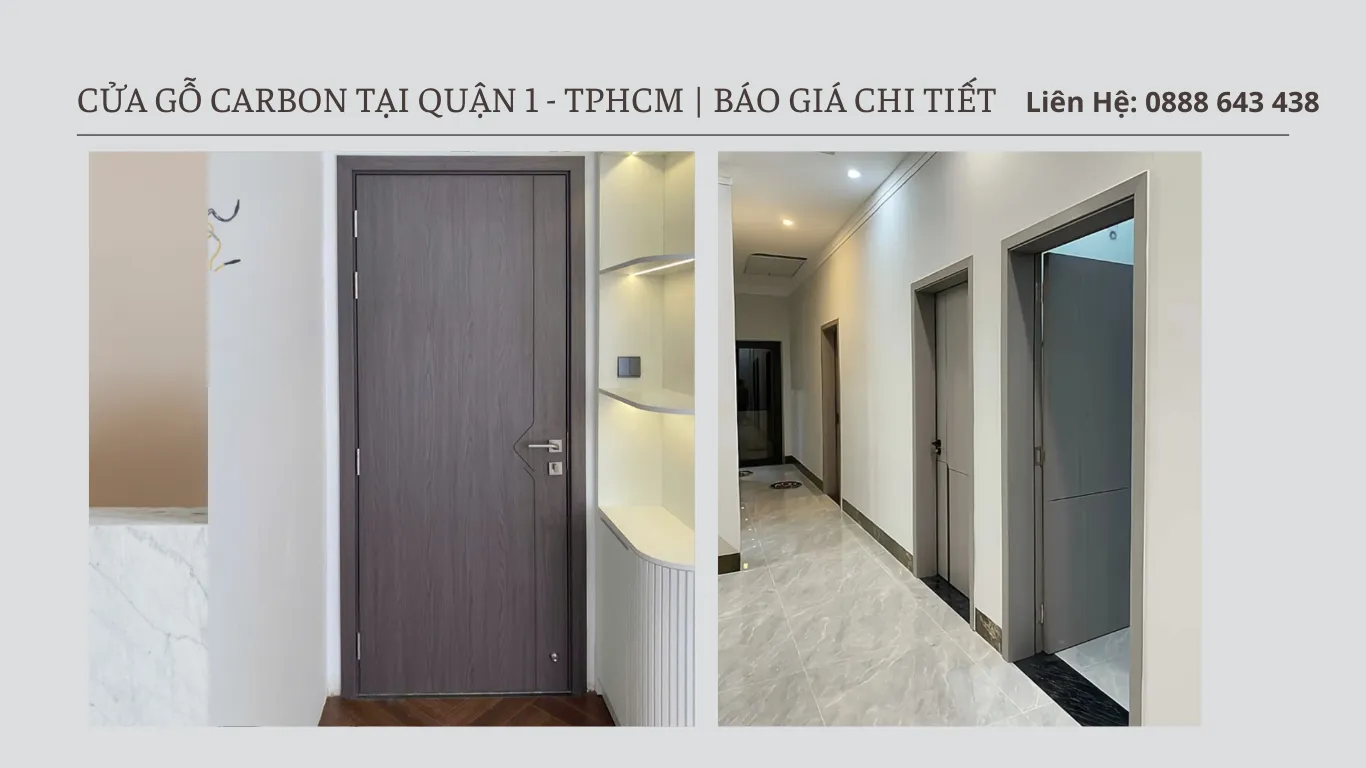 Cửa gỗ carbon tại Quận 1-TPHCM | Báo giá chi tiết