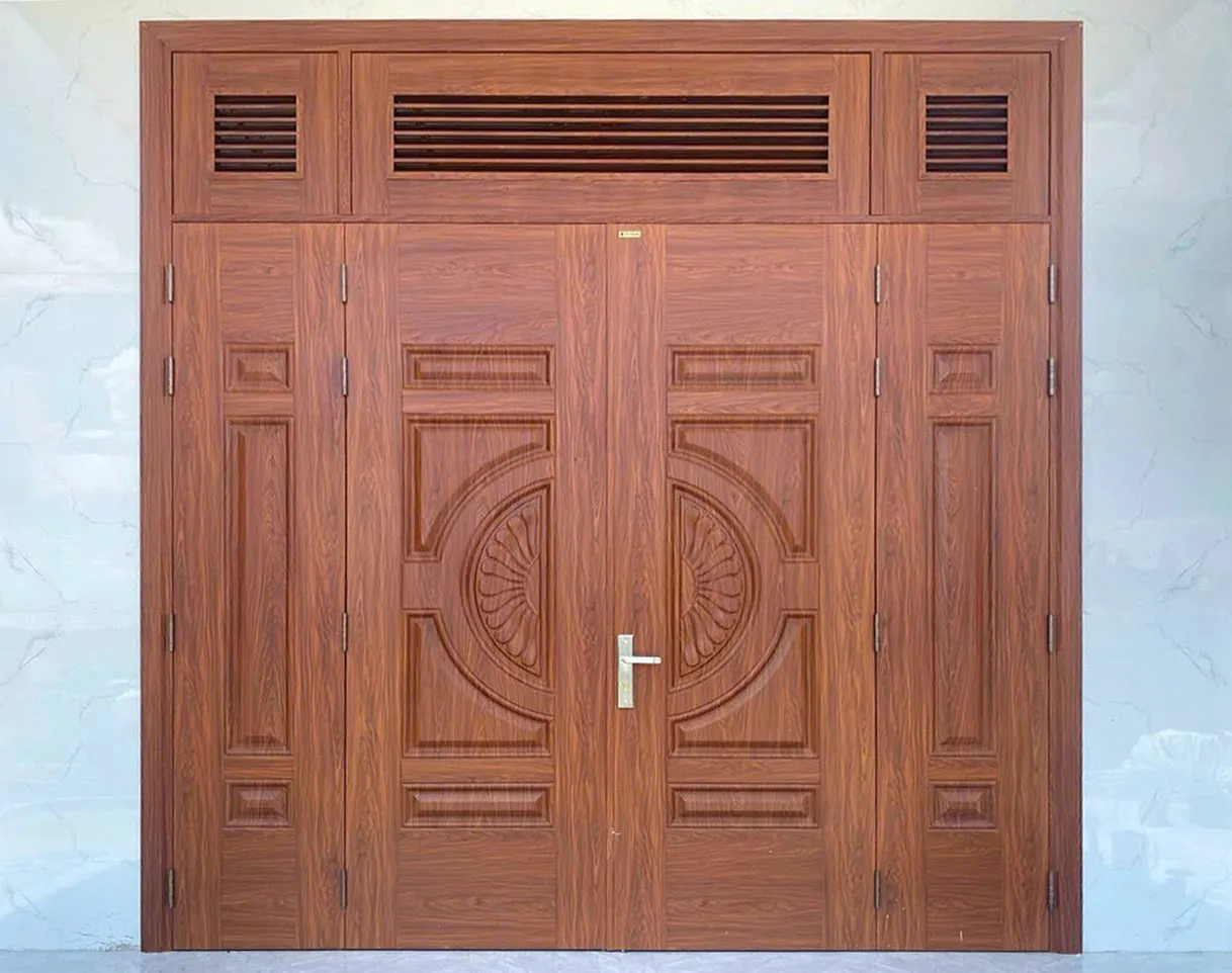 Cửa Thép Vân Gỗ 4 cánh