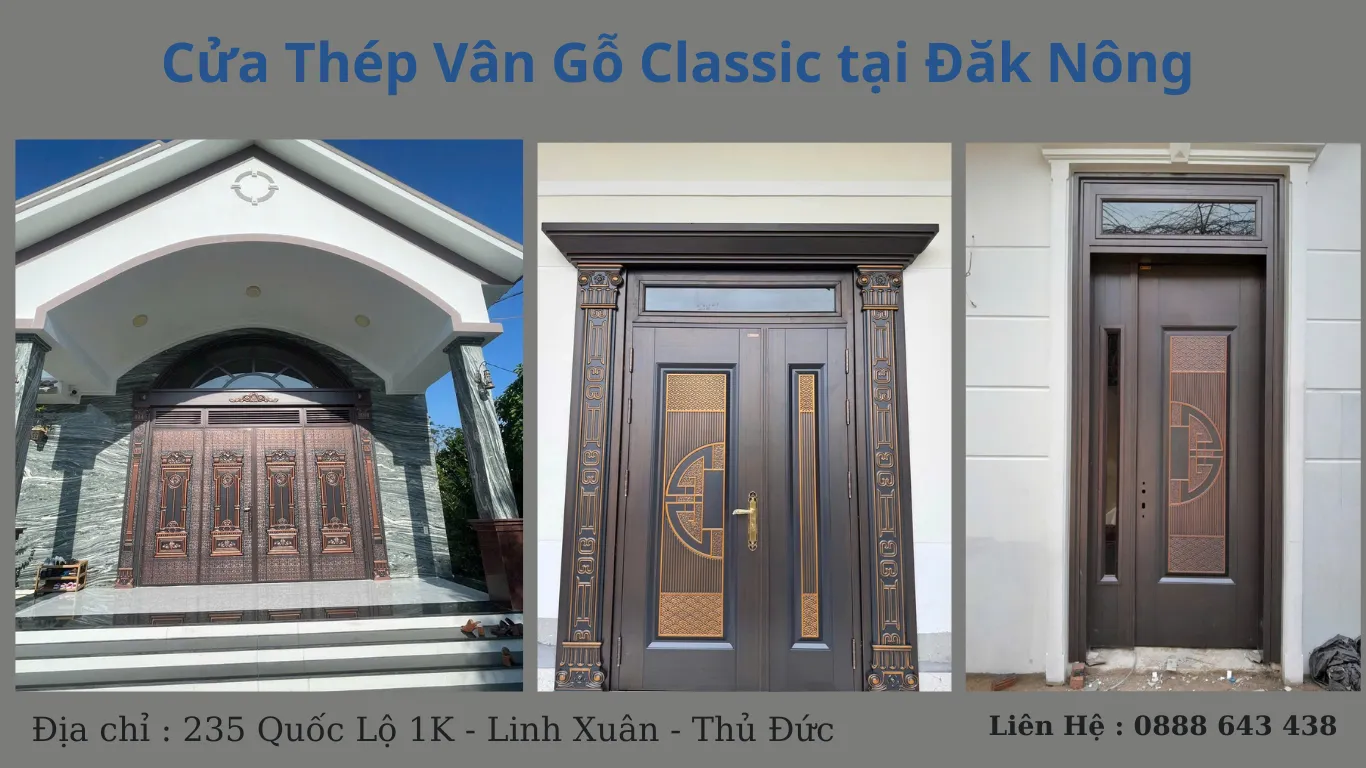 Cửa Thép Vân Gỗ Classic tại Đăk Nông – Thi Công Trọn Gói