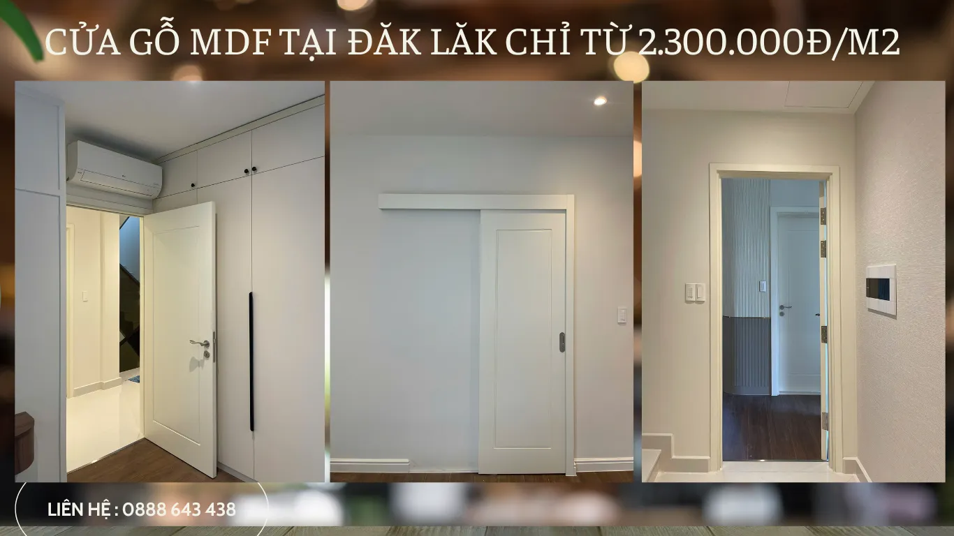 Cửa gỗ MDF tại Đăk Lăk chỉ từ 2.300.000đ
