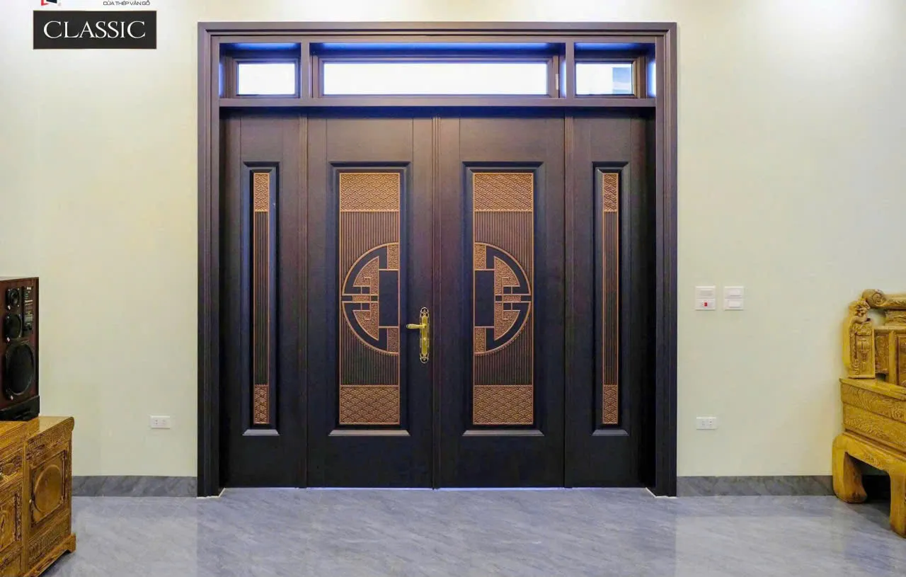 Cửa Thép Vân Gỗ Classic tại Phường Sài Gòn-Công Nghệ Sơn 5D